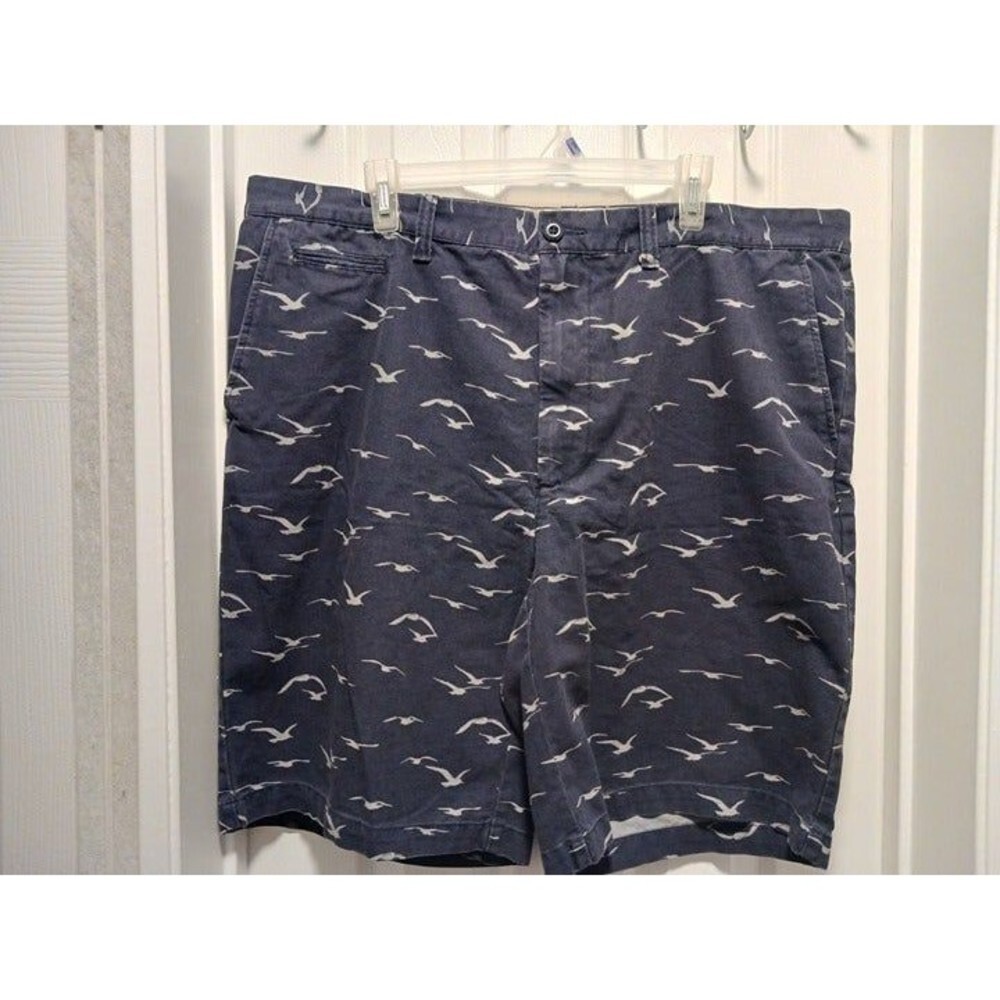 ST. John's Bay Mens Print Navy Blue Gray Shorts Size 40